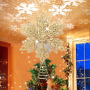 Vigdur Christmas Tree Topper Snowflake Magic Rotating Snowflake Projector - Brand New