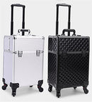 FORAO845 Luggage 22" Rolling Nail Case Wheeled Makeup Trolley - BLACK WHITE - Like New