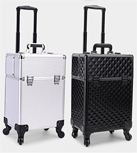 FORAO845 Luggage 22" Rolling Nail Case Wheeled Makeup Trolley - BLACK WHITE - Like New