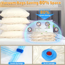 STOEAR 12PACK THICKENED SPACE SAVER BAGS JUMBO/ LARGE/ MEDIUM/ SMALL - CLEAR - Brand New