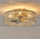 FLINT GARDEN 17.7" DISTRESSED WHITE 6-SPEED LOW PROFILE CEILING FAN - GOLD - Like New