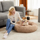 FITION DOG CAT BED DONUT BED PUPPY KITTEN WASHABLE ROUND FLUFFY - TANISH PINK - Brand New