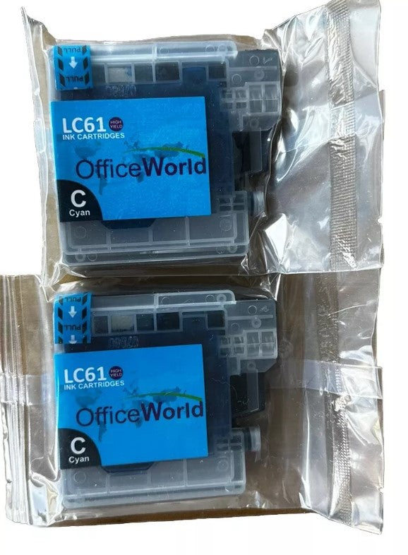 OFFICE WORLD BROTHER LC61 PRINTER INK 11 CARTRIDGES BLACK, CYAN, MAGENTA, YELLOW - Like New
