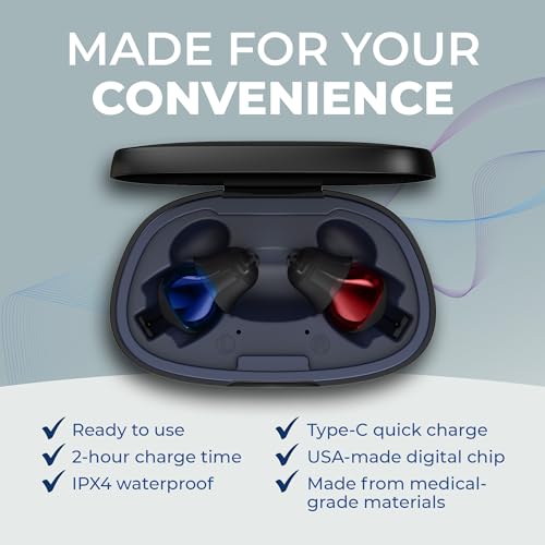 LINNER SATURN OTC HEARING AID RECHARGEABLE HEARING AMPLIFIER F703A - BLACK - Like New