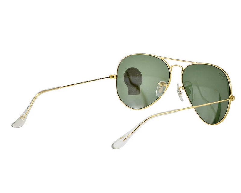 RAY BAN SUNGLASSES RB3025 AVIATOR CLASSIC GREEN LENSES 58MM UNISEX - GOLD/GREEN - Like New
