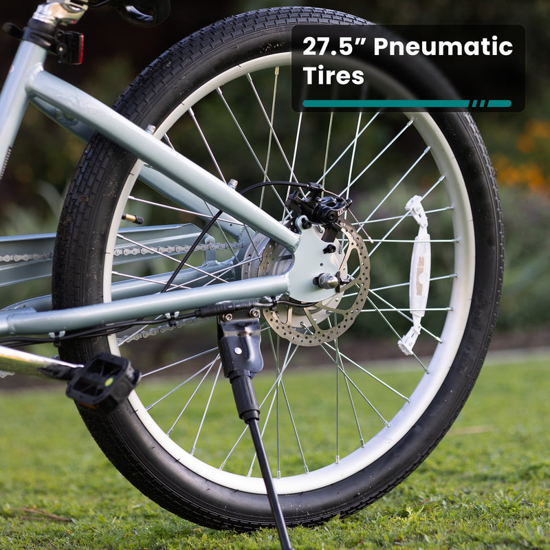 GOTRAX SHORELINE 27.5" ELECTRIC BEACH CRUISER BIKE - BLUE - Like New