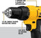 DEWALT 20V Max Cordless Drill / Driver Kit Compact 1/2" DCD771C2 - Yellow/BLACK Like New