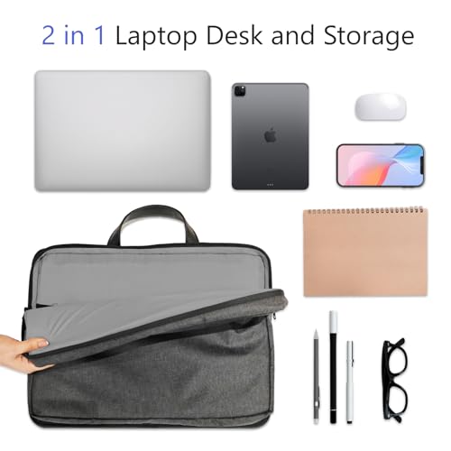 GLIROPS LAP DESK, Lap Desk, portable laptop desk (Fits 15.6 inches) - BLACK/GRAY - Like New