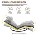 ZZW WICKER OUTDOOR ROCKING CHAIR RECLINING LOUNGE CHAISE 3-PIECES - GRAY/BROWN - Like New