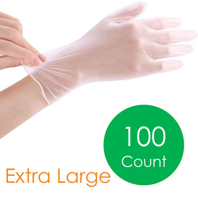WALLY PLASTIC PREMIUS DISPOSABLE VINYL GLOVES, 100 COUNT, XL - CLEAR - Brand New