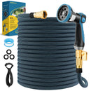 DOKOCCY GARDEN HOSE 50 FT KINK FREE WATER 10 SPRAY NOZZLE BRASS ALLOY - BLUE - Like New