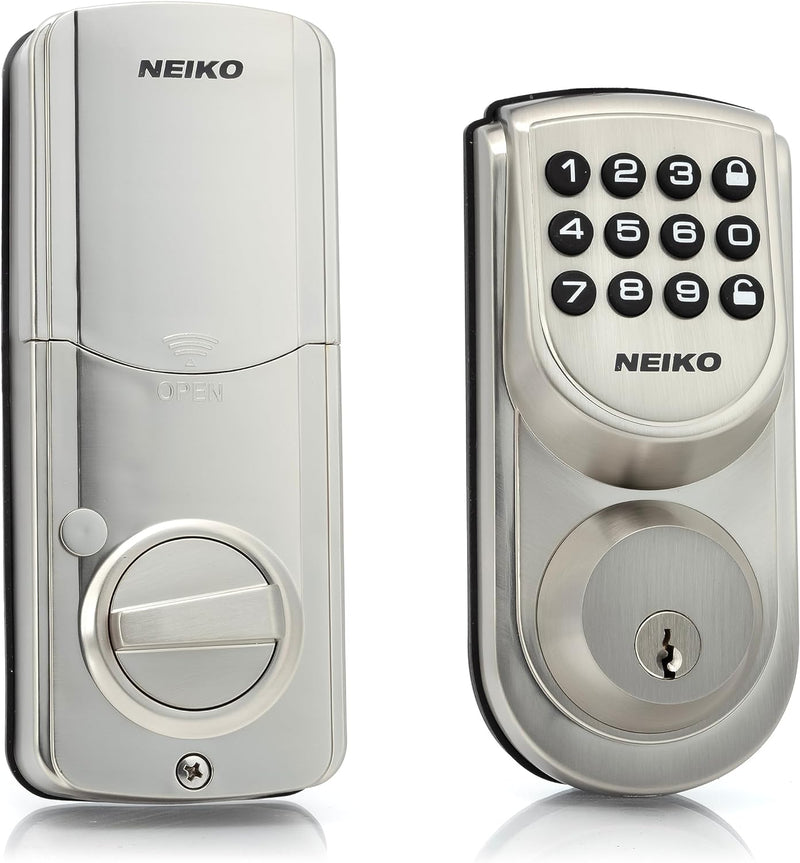 Neiko 52909A Keyless Electronic Deadbolt, 2 Keys Included - - Scratch & Dent