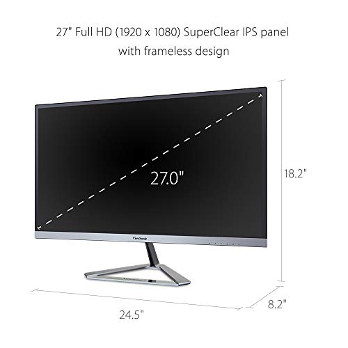 VIEWSONIC VX2776-SMHD 27" 1080P IPS Monitor with FreeSync - SILVER - Like New