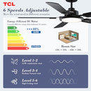 TCL Ceiling Fans with Lights 52 Inch Ceiling Fan with Light and Remote Control - Like New