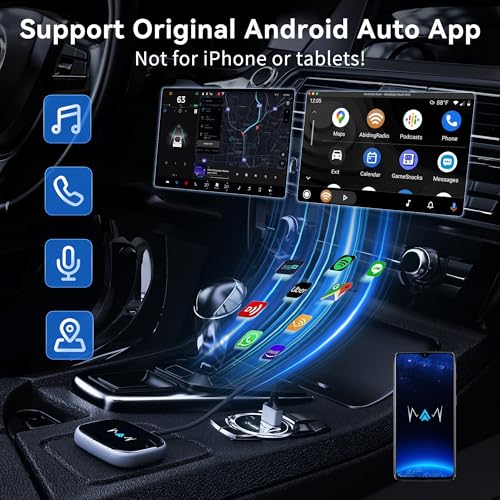 VNILRGLE WIRELESS ANDROID AUTO ADAPTER WIRELESS CARPLAY ADAPTER BY6969C - BLACK - Like New