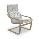 Lunarable Sketch Armchair Pad and Slipcover B07ZDD328Q - Grey White - Brand New