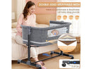 LXDREGAN 3-IN-1 BABY BASSINET BEDSIDE CRIB - GRAY - Like New