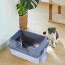 FOCKETY STAINLESS STEEL LARGE CAT LITTER BOX, 20L CAPACITY - GRAY - Like New
