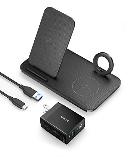 ANKER WIRELESS CHARGING STATION, POWERWAVE 3-IN-1 QI-CERTIFIED, B2579 - BLACK - Like New