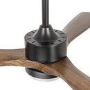 OUATER 52" Wood Ceiling Fans, 3 Color Light, 6 Speed, DC Motor, Walnut Black - Like New