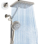 B0FRR258M8 Dual Handheld Shower Head Combo, 2-in-1 Rain Shower Heads - Nickel - Like New