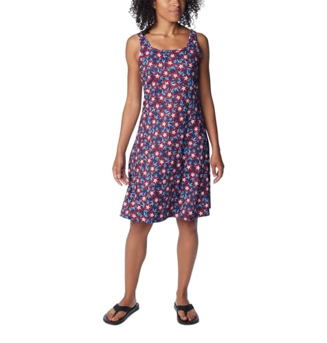 COLUMBIA WOMEN PFG FREEZER III DRESS NOCTURNAL HIBISCUS STRIPE M - Brand New