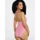 NO BOUNDARIES SPORTY GEO KEYHOLE SURF PINK SIZE SMALL 4-6 SWIMSUIT - SURF PINK - Brand New