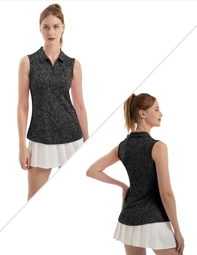 FKEEP WOMEN'S SLEEVELESS POLO GOLF TENNIS SHIRT TANK DARK GRAY - SIZE M - Brand New