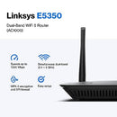 LINKSYS WIFI 5 ROUTER DUAL-BAND 1,000 SQ. FT COVERAGE - E5350 - BLACK - Like New