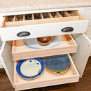 Mulush Pull Out Tray Cabinet Drawer Organizer B09P54RH3S - Brown - Brand New