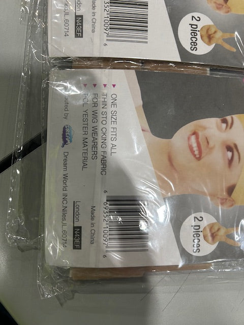 DREAM DELUXE 2 PACK WITH BANDS MEDIUM BROWN 2 PIECE WIG CAPS - MEDIUM BROWN - Brand New