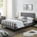 DECORO MORNINGTON 2.0 UPHOLSTERED PLATFORM BED | QUEEN SIZE - GREY - Like New