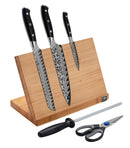HENCKELS COMPASS DAMASCUS 6-PC MAGNETIC EASEL DAMASCUS KNIFE SET - SILVER - Like New
