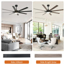 PARROT UNCLE 65" TERESA MODERN DOUBLE-SIDED BLADES CEILING FAN REMOTE - BLACK - Like New