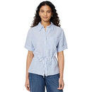 Amazon Essentials Womens Oversized Fit Linen Blend Wide Sleeve Shirt M - Brand New