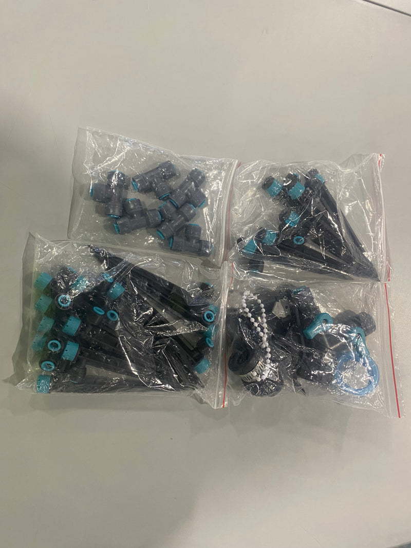 OVRAQ AUTOMATIC DRIP IRRIGATION KITS, 33FT PE PIPE,197FT PVC TUBING - BLACK/GRAY - Like New