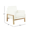 K8617-F2417 HomePop Wood Frame Accent Chair - Cream Boucle - Like New