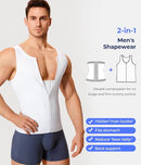 TAILONG MEN COMPRESSION SHIRT FOR BODY SLIMMING TANK TOP ANY SIZE - WHITE - Like New