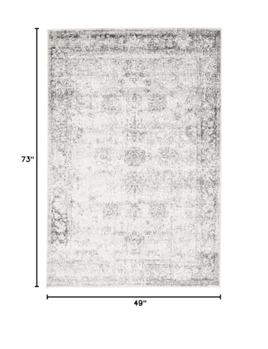 UNIQUE LOOM SOFIA COLLECTION TRADITIONAL VINTAGE AREA RUG (4' X 6') - GRAY/BEIGE - Like New