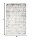 UNIQUE LOOM SOFIA COLLECTION TRADITIONAL VINTAGE GRAY HOME AREA RUG 4X6 - GRAY - Brand New