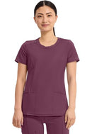 2624A CHEROKEE INFINITY WOMENS ROUND NECK SCRUB TOP WOMEN XL WINE - Like New