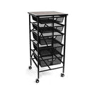 ORIGAMI 5 TIER MESH DRAWERS ROLLING CART CRAFT SMALL DESK DFS-05-BLACK - BLACK - Like New
