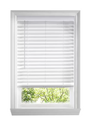 HOME DECORATORS COLLECTION WHITE CORDLESS FAUX WOOD BLINDS - WHITE - Like New