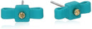 MARC BY MARC JACOBS RUBBERIZED BOW TIE STUD EARRINGS M0004822 - WINTERGREEN - Brand New