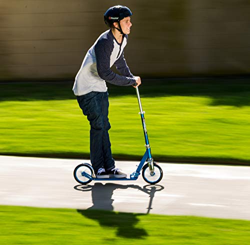 RAZOR A5 LUX KICK SCOOTER LARGE 8" WHEELS FOLDABLE ADJUSTABLE HANDLEBARS - BLUE - Like New