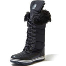 DailyShoes Women's High Tube Snow Boot Winter Warm Mid Calf Alaska-02 Black 9 - Like New