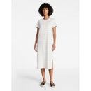 TIME AND TRU COTTON MIDI T-SHIRT DRESS SIZE: M - LIGHT OATMEAL HEATHER STRIPE - Brand New