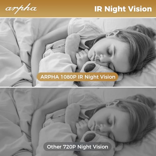 ARPHA 1080P Indoor Security Camera, PIR Motion Detection - Pink - Like New