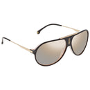 CARRERA HOT 65 SUNGLASSES BLACK GOLD FRAME BROWN MIRROR SILVER LENSES, 63-11-135 - Like New