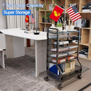 SRJZMLY 7-Tier Rolling Cart Hanging File Organizer - Black - Like New
